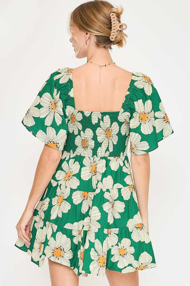 Daisy Ribbon Details Mini Dress